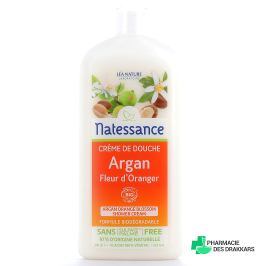 Natessance Crème de douche Argan-Fleur d'Oranger Bio 500ml