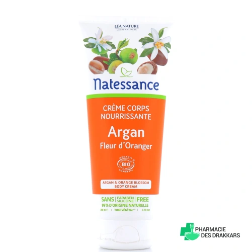 Natessance Crème Corps Nourrissante Argan et Fleur d'Oranger Bio