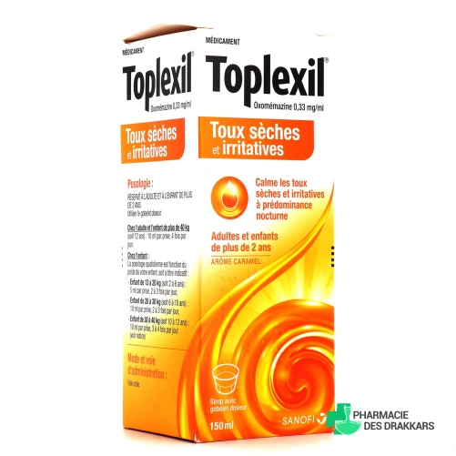 Toplexil toux sèches et irritatives sirop 150 ml caramel