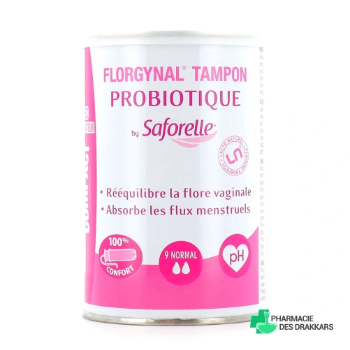 Saforelle Florgynal Tampon Probiotique Normal Applicateur Compact x9