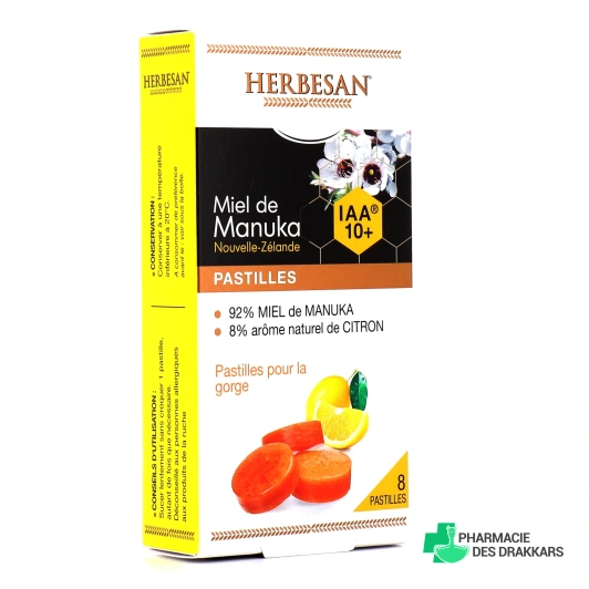 Herbesan Pastilles pour la Gorge Miel de Manuka