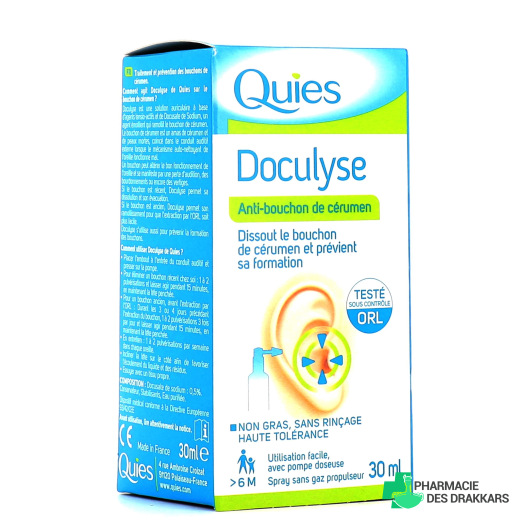 Quies Doculyse Spray Auriculaire Anti-Bouchon de Cérumen