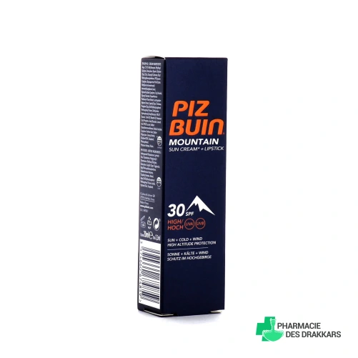 Piz Buin Mountain Crème Solaire Visage avec Stick Lèvres