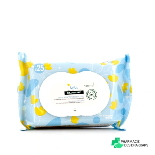 Klorane Bébé Lingettes nettoyantes douces