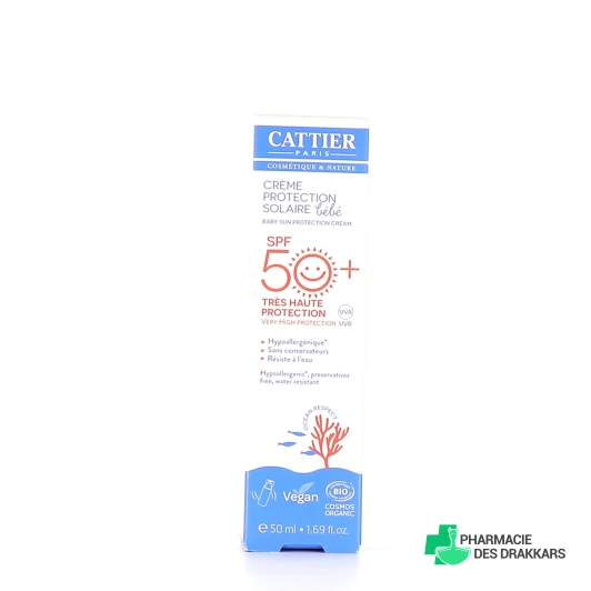Cattier Crème Protection Solaire Bébé SPF 50+ Bio