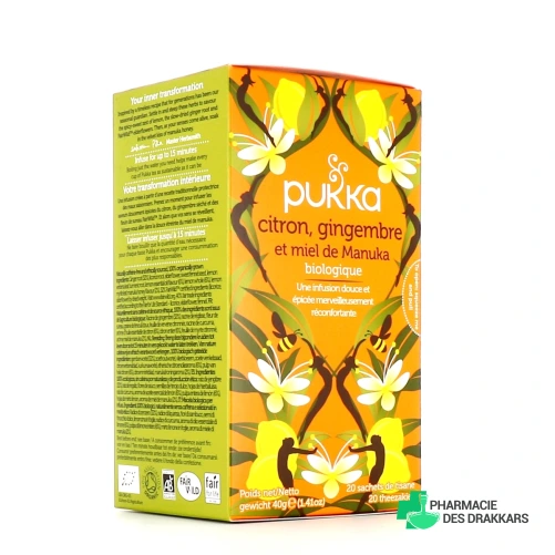 Pukka Infusion Citron Gingembre Miel de Manuka Bio