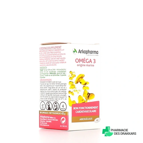 Arkogélules Huile d'OMEGA3 d'Origine Marine