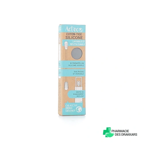 Act'Eco Coton-tige en Silicone Lavable et Réutilisable