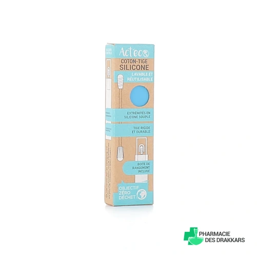 Act'Eco Coton-tige en Silicone Lavable et Réutilisable
