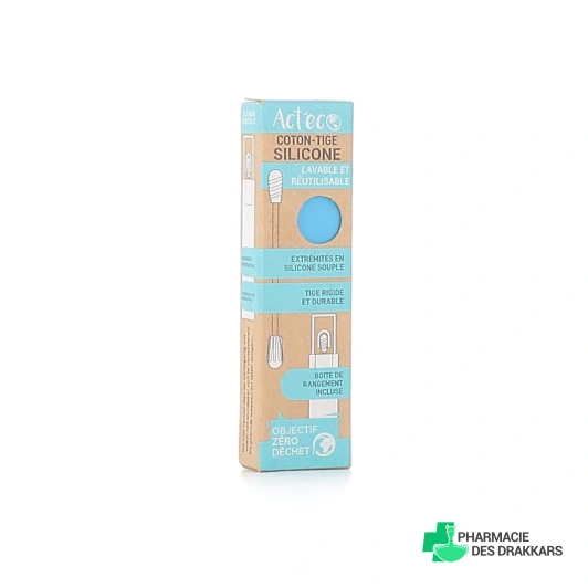 Act'Eco Coton-tige en Silicone Lavable et Réutilisable