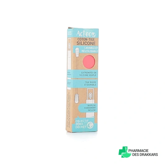 Act'Eco Coton-tige en Silicone Lavable et Réutilisable