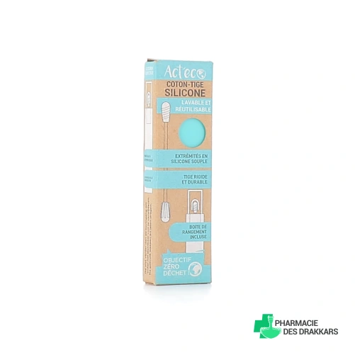 Act'Eco Coton-tige en Silicone Lavable et Réutilisable