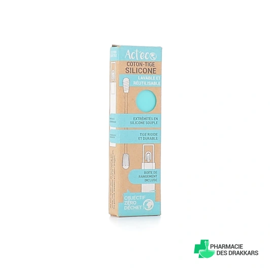 Act'Eco Coton-tige en Silicone Lavable et Réutilisable
