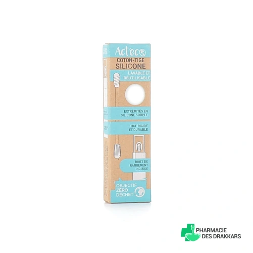 Act'Eco Coton-tige en Silicone Lavable et Réutilisable