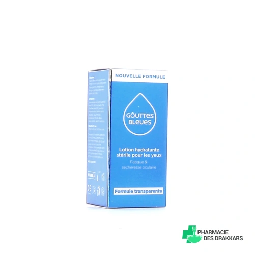 Gouttes Bleues Lotion Hydratante Stérile pour les Yeux
