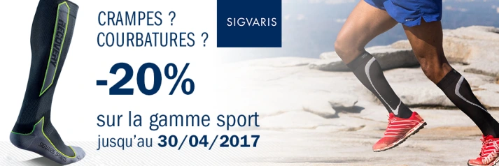 SIGVARIS : -20% sur la gamme sport